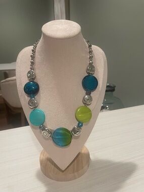Multi-Color Art Glass Statement Necklace